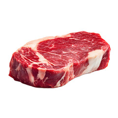 Beef steak from western cuisine captured in professional studio using white transparent background emphasizing grilled marks, juicy texture, and flavorful presentation details