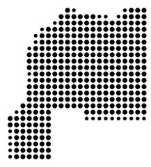 Symbol Map Of the County La Paz (Arizona, US) showing the County with a few black dots