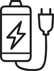 Simple Power Bank Icon – Black and White