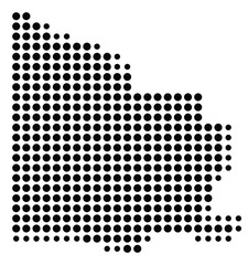 Symbol Map Of the County Yavapai (Arizona, US) showing the County with a few black dots