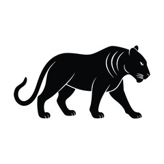 Tiger Stalking Low Ground Vector Silhouette