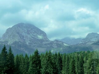 Stunning View of Mount Bobotov Kuk in Durmitor National Park, Montenegro During a Cloudy Day