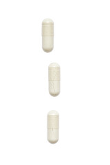 Scattered row white pills capsules close-up. png, isolated on transparent background. Empty Border. Mock up for special offers as advertising, web ideas. Medical, pharmacy and healthcare concept