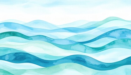 Watercolor Ocean Waves Background