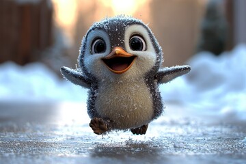 Cute happy penguin