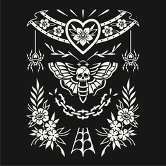 Dark tattoo illustration