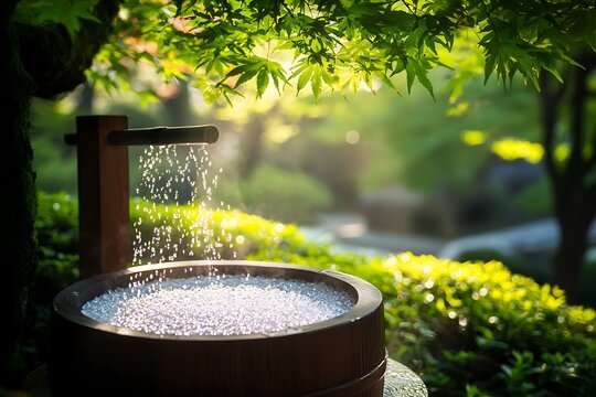 Water feature in garden