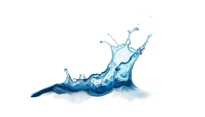 Blue Fluid Drop Splashing On White Background