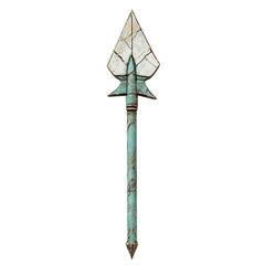 A Sleek Marble Arrow with Turquoise Veining Morocca Isolated on Transparent Background