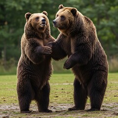 Obraz premium Bear Hug Dialogue