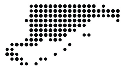 Symbol Map Of the County Franklin (Florida, US) showing the County with a few black dots
