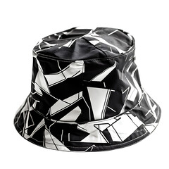Edgy Bucket Hat with Modern Angular Seams and a Bol Isolated on Transparent Background