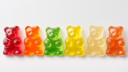 Chewy gummy bear candy snack delight colorful variety sweet treats fun dessert vibrant environment