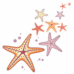 Colorful starfish ocean summer beach design