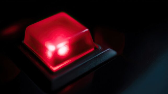 Illuminated Red Button: Urgent notification of a critical system state requiring immediate attention.