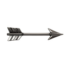 Sleek Arrow with a Polished Finish in Metallic Silver Isolated on Transparent Background