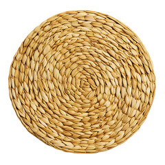 Minimalist Straw Mat with Classic Natural Texture Isolated on Transparent Background