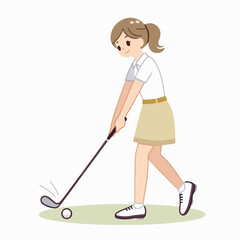 illustration of a woman playing golf