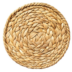 Contemporary Eco Straw Mat Featuring a Natural Wove Isolated on Transparent Background
