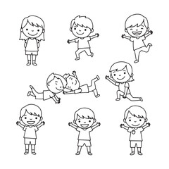 Animated child composition featuring fun playful gestures and happy cartoon poses