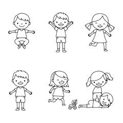 Cheerful child drawing showcasing interactive games and expressive movements