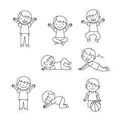 Naklejka premium Expressive children's graphic showcasing movement and natural playful charm