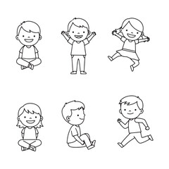 Delightful children composition displaying animated expressions and lively movement