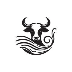 Sleek and Simple Cow Head Logo Vectors: Black and White Silhouettes. Cow face logo, cow head, icon, logo, Vector illustration, The best of Cow Silhouette icon, cow head logo vector, black and white 