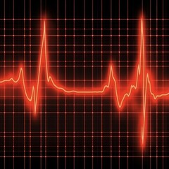 ECG Heartbeat Rhythm: Medical Diagnostic Monitor Display