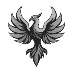 Fototapeta premium Simplified Grayscale Phoenix 