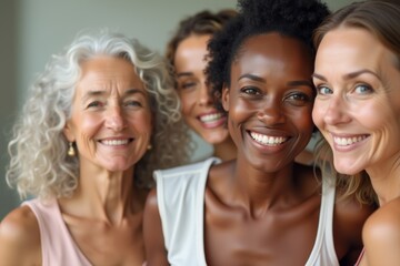 Fototapeta premium Senior Group Embracing Skincare and Natural Beauty with Diversity