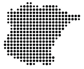 Symbol Map Of the County Oglethorpe (Georgia, US) showing the County with a few black dots