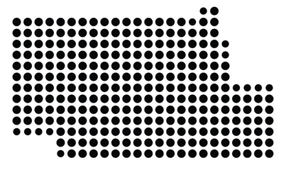 Symbol Map Of the County Pickens (Georgia, US) showing the County with a few black dots