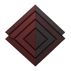 Abstract Arrow with Overlapping Layers in Burgundy Isolated on Transparent Background