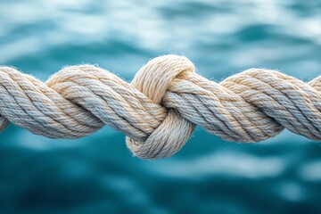 Fototapeta premium Collective Effort Integration and Unity with teamwork concept as a business metaphor for joining a partnership synergy and cohesion as diverse ropes connected together in interdepe