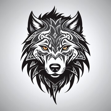 Vector of dire wolf tribal tattoo design