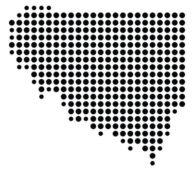Symbol Map Of the County Upson (Georgia, US) showing the County with a few black dots