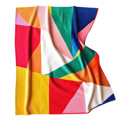 Retro Beach Towel with Giant Vintage Color Blocks Isolated on Transparent Background
