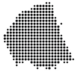 Symbol Map Of the County Wilkes (Georgia, US) showing the County with a few black dots