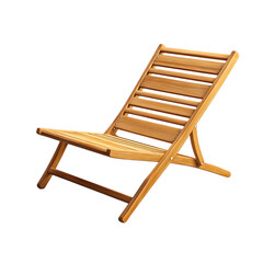 Advanced Lightweight Wooden Beach Chair with a Mode Isolated on Transparent Background