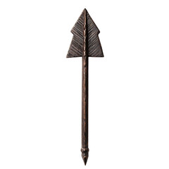 Bold Arrow with Distinctive Edges in Forest Brown Isolated on Transparent Background