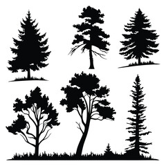 Obraz premium set of trees silhouettes