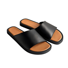 Modern Slipon Sandals with a Minimalist Aesthetic Isolated on Transparent Background