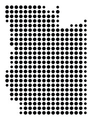 Symbol Map Of the County Bear Lake (Idaho, US) showing the County with a few black dots