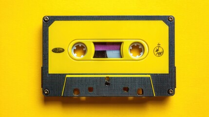 Obraz premium Yellow cassette tape