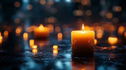 Serene Candlelight Ambiance: A Meditative Scene of Warmth and Reflection
