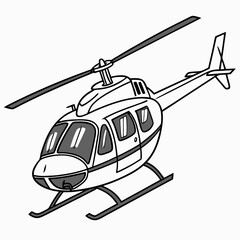 A simple line drawing of a helicopter