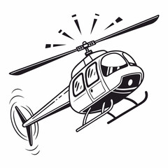 Flying helicopter cartoon illustration design
