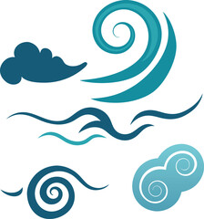 Cloud Vector Icon Set – Flat, Silhouette, Line, and Cute Styles, Weather, Tech, Cute, and Silhouette