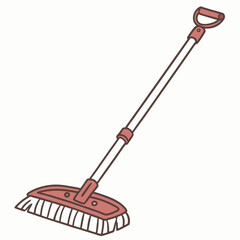 Clean floor scrub brush with transparent background